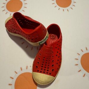 Native Kids Red Water Shoes with Tan Soles